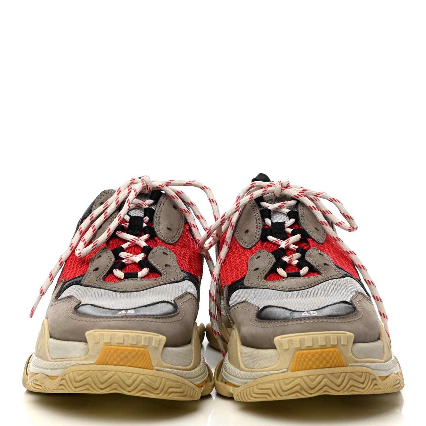 Mesh Nubuck Mens Triple S Sneakers 45 Bleu Gris Rouge