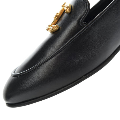 Chanel Lambskin Pearl CC Loafers 37 Black 13 of 17