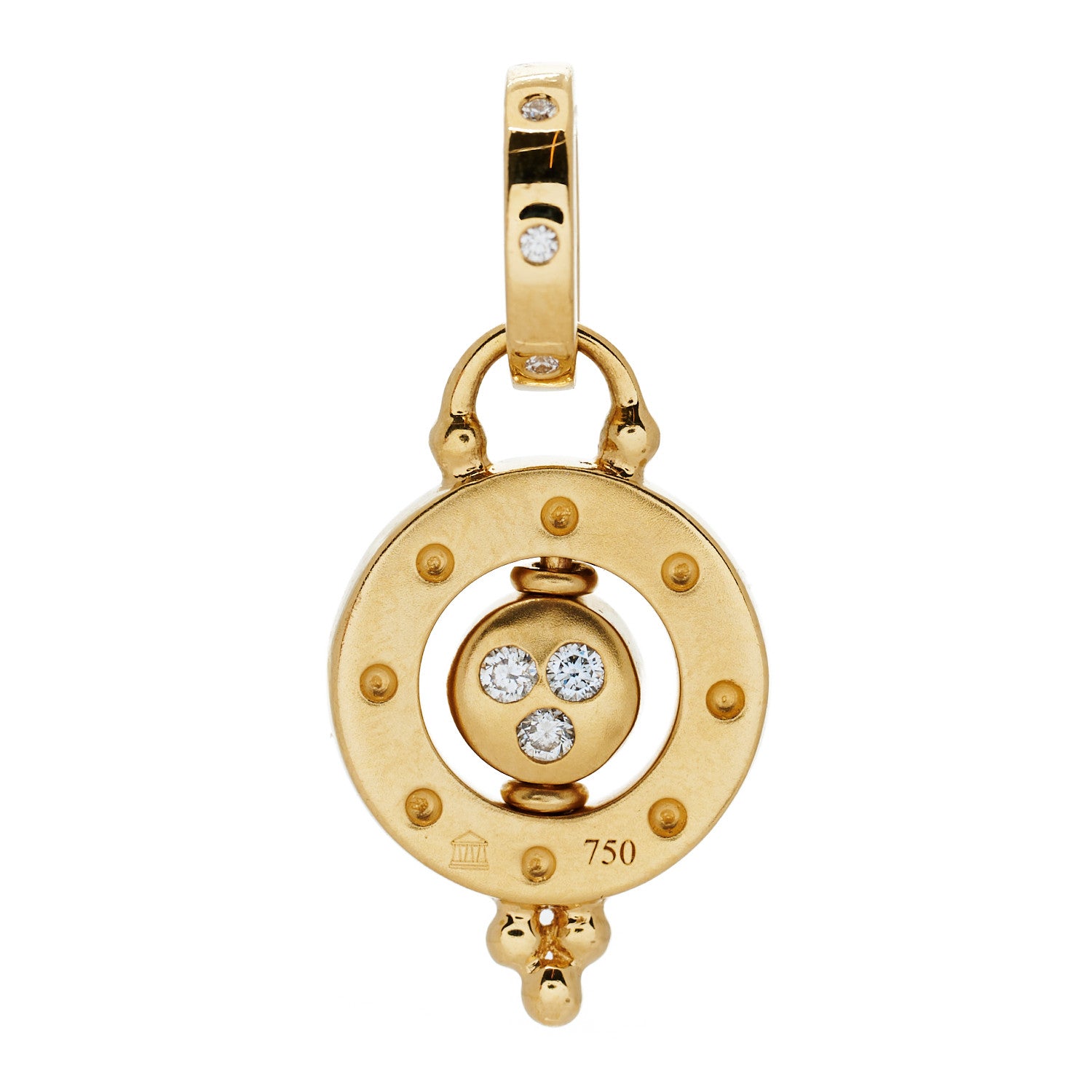 Temple St. Clair 18K Yellow Gold Diamond Blue Moonstone Mini Celestial Orbit Pendant 4 of 5
