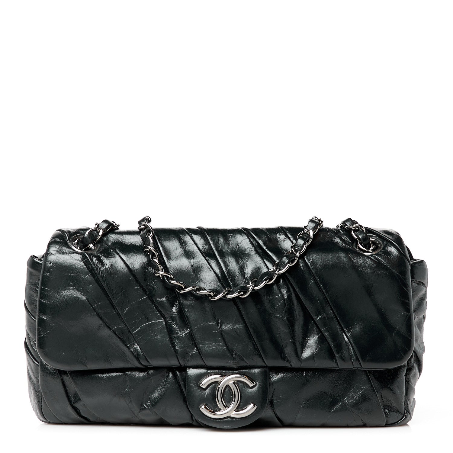 Chanel Glazed Calfskin Twisted Medium Flap Black 1 of 10
