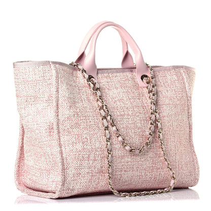 Chanel Straw Lurex Medium Deauville Tote Pink 3 of 9