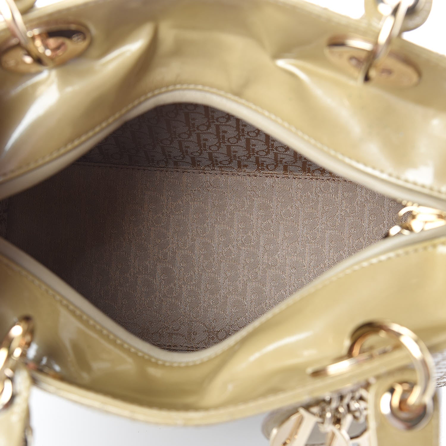 Christian Dior Patent Cannage Medium Lady Dior Beige 5 of 12