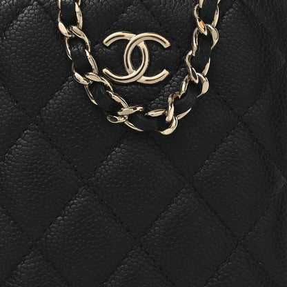 Chanel Caviar Quilted Small Vertical Coco Beauty Vanity Case With Chain Black 8 of 11
