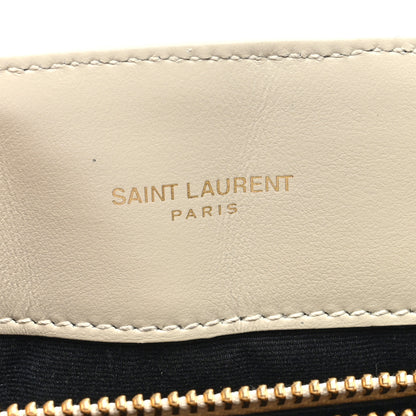 Saint Laurent Calfskin Y Quilted Monogram Medium Loulou Chain Satchel Crema Soft 6 of 9