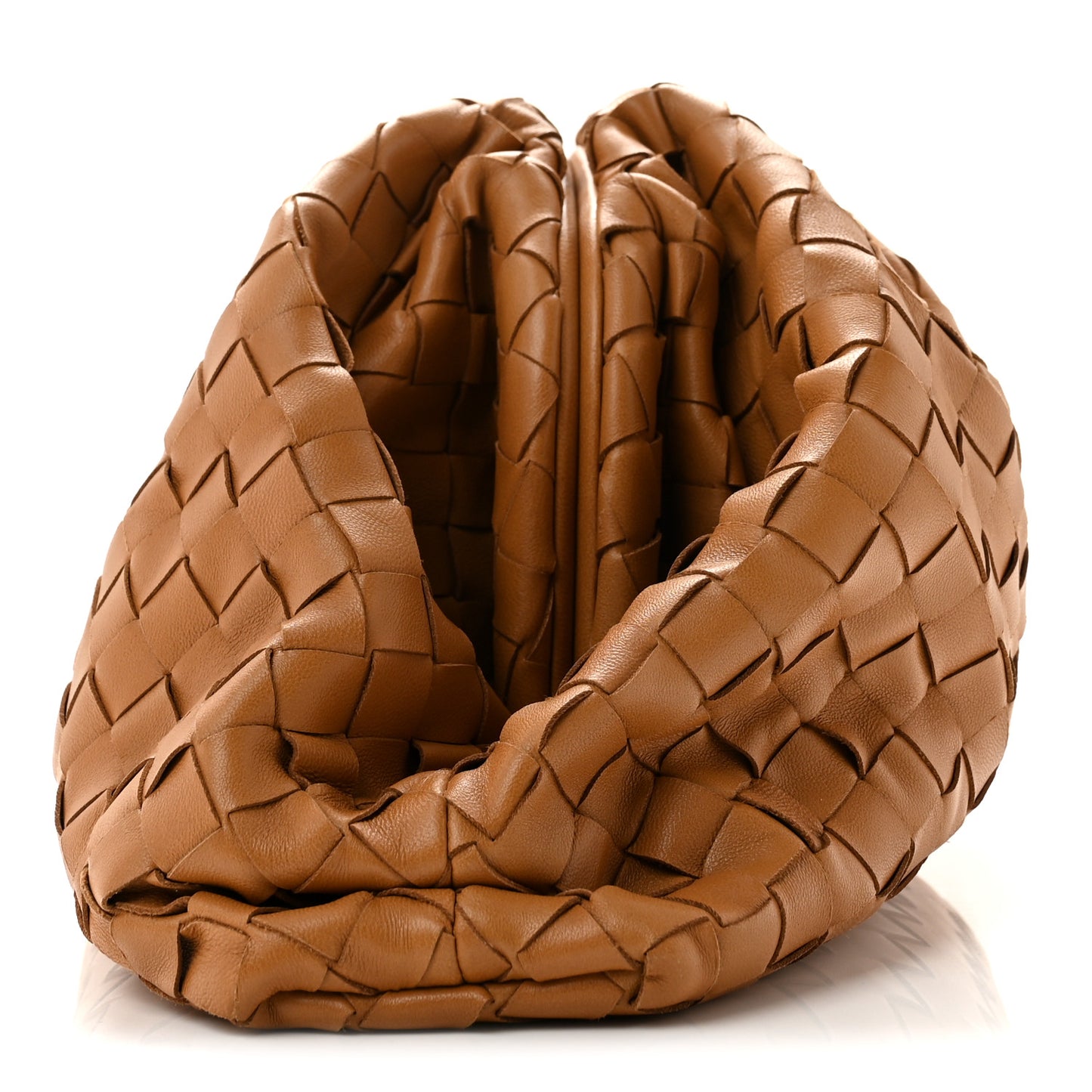 Nappa Maxi Intrecciato The Pouch Oversized Clutch Caramel
