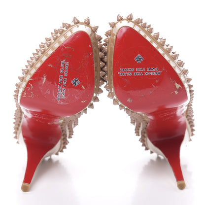 Christian Louboutin Patent Alti Spikes 140 Pumps 40.5 Nude 5 of 12