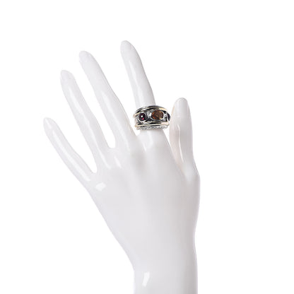 David Yurman Sterling Silver 18K Yellow Gold Citrine Rhodolite 15mm Renaissance Ring 52 6 2 of 4