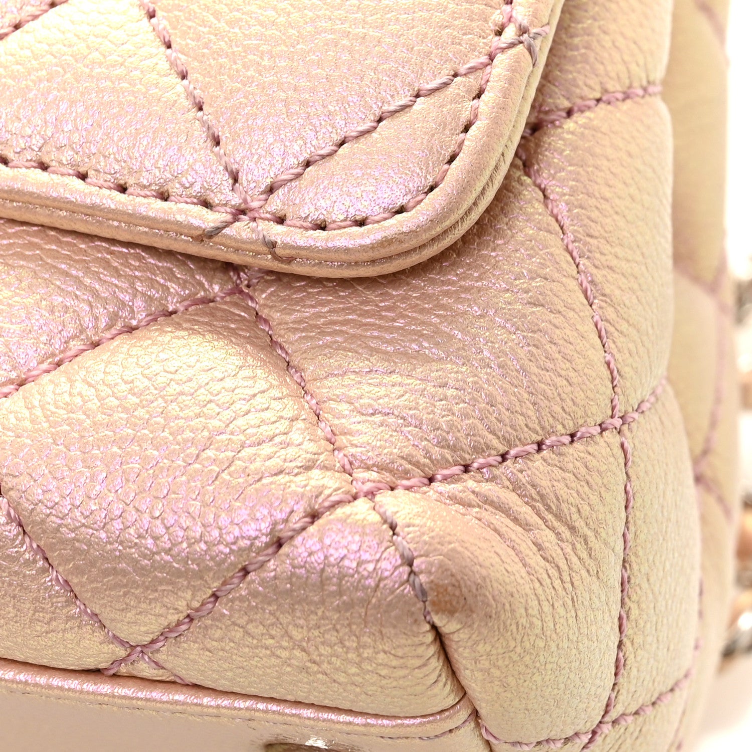 Chanel Iridescent Caviar Quilted Extra Mini Coco Handle Flap Light Pink 13 of 14