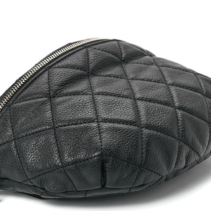 Chanel Grained Calfskin Quilted Waist Belt Bag Black 11 of 12