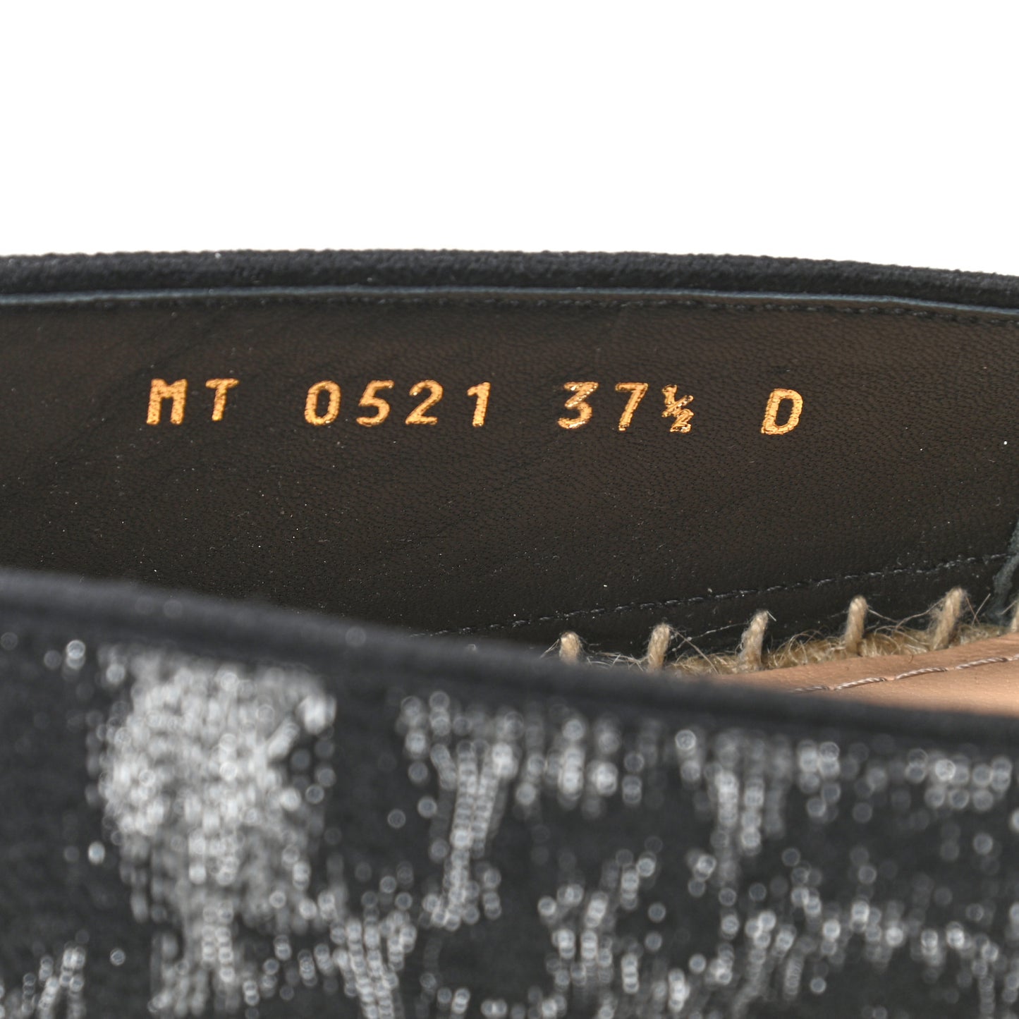 Lurex Embroidered Mizza Granville Espadrille 37.5 Black