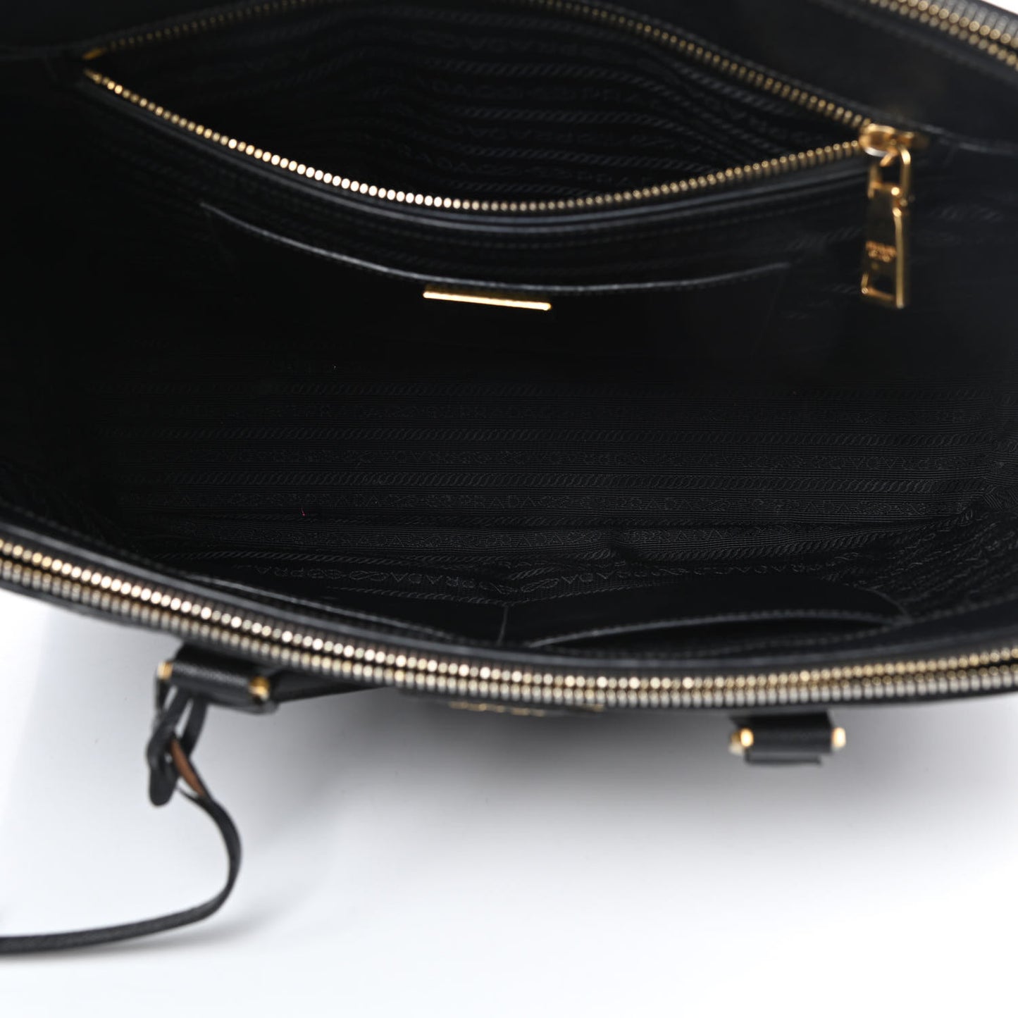 Saffiano Large Galleria Double Zip Tote Black