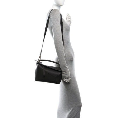 Loewe Grained Calfskin Small Puzzle Edge Bag Dark Grey 2 of 11