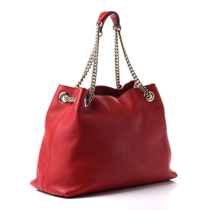 Gucci Pebbled Calfskin Medium Soho Chain Shoulder Bag Tabasco Red 3 of 10