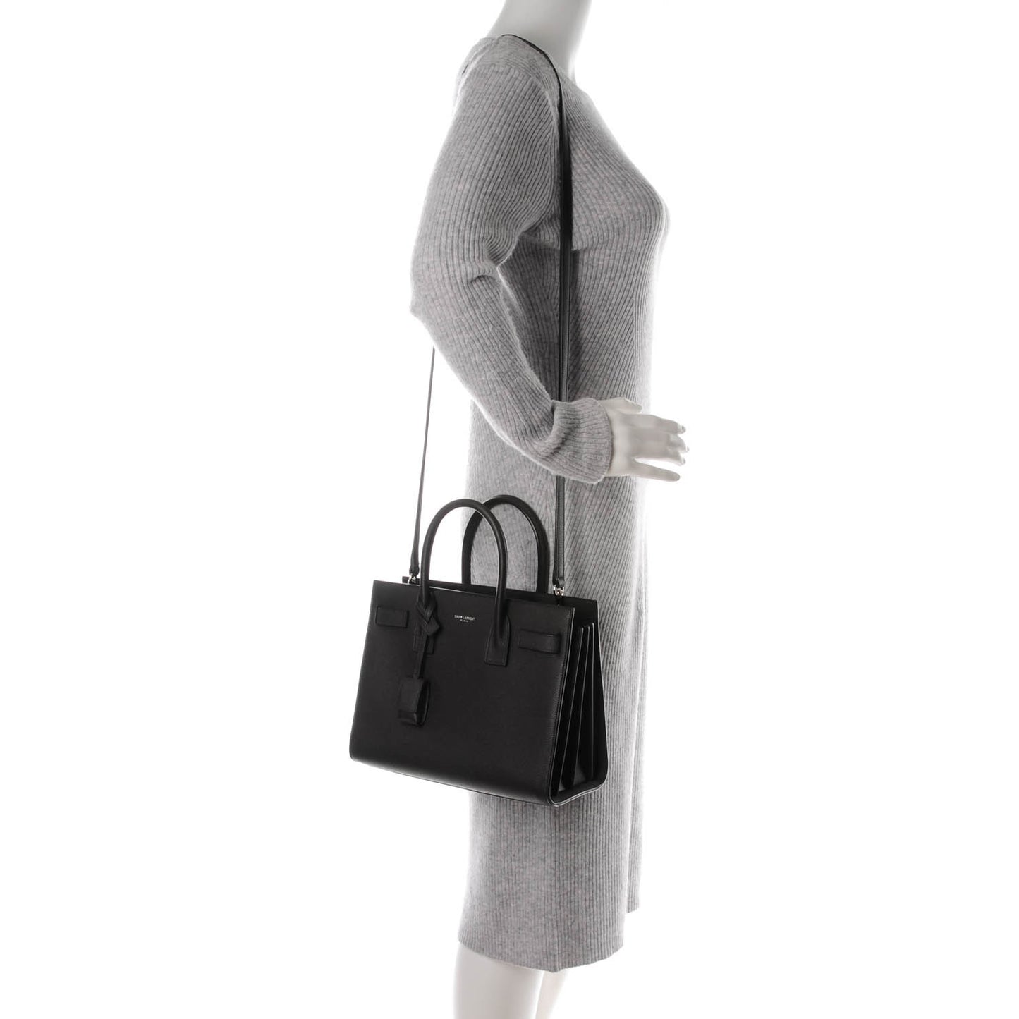 Grained Calfskin Baby Sac De Jour Coal