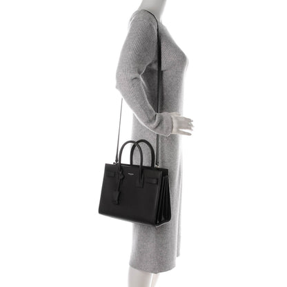 Saint Laurent Grained Calfskin Baby Sac De Jour Coal 2 of 7