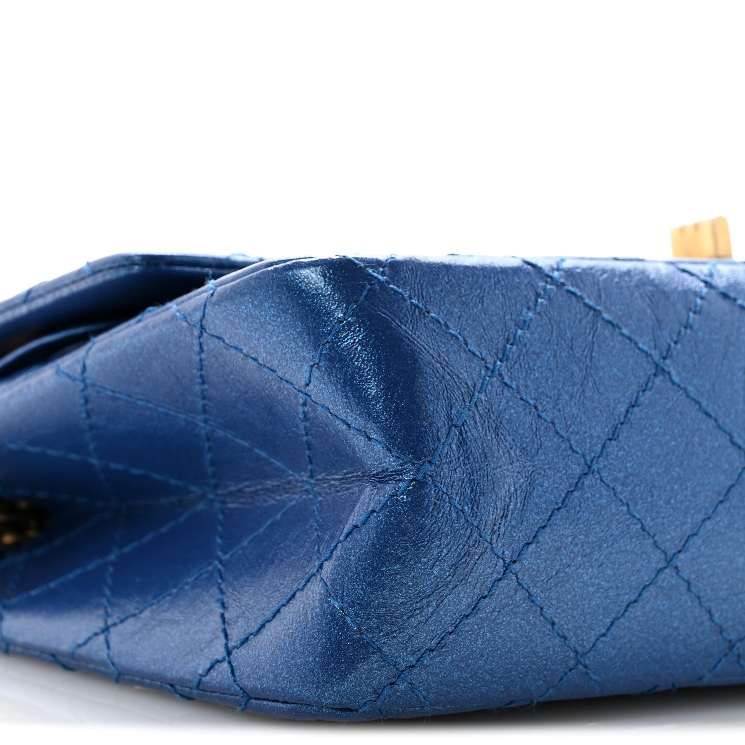 Chanel Metallic Calfskin Quilted 2.55 Reissue 225 Flap Blue 9 of 11