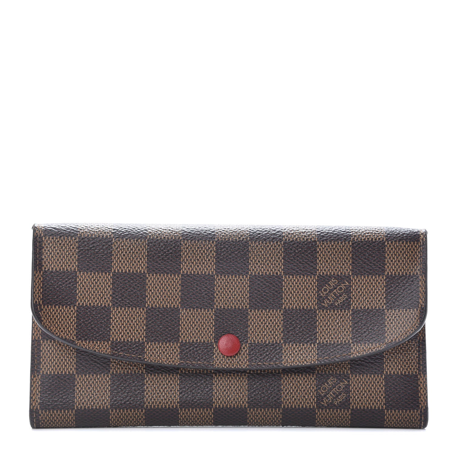 Louis Vuitton Damier Ebene Emilie Wallet Red 1 of 7