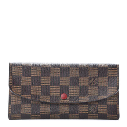 Louis Vuitton Damier Ebene Emilie Wallet Red 1 of 7