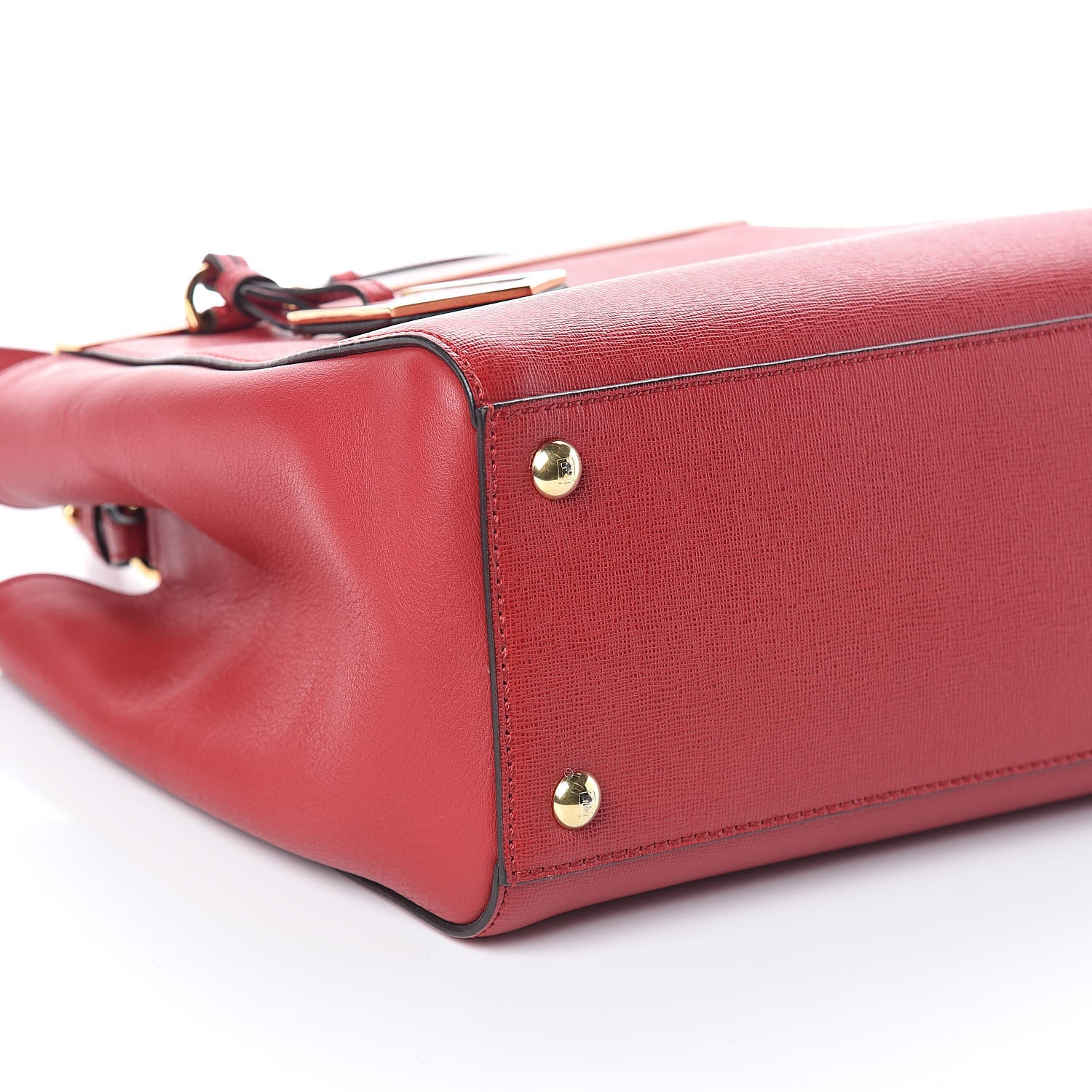 Fendi Vitello Elite Flamingo Petite 2Jours Tote Mattone 8 of 9