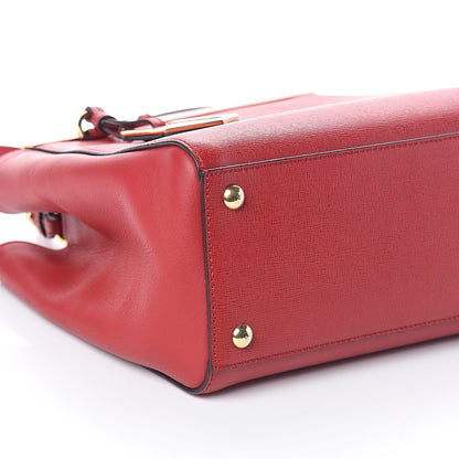 Fendi Vitello Elite Flamingo Petite 2Jours Tote Mattone 8 of 9