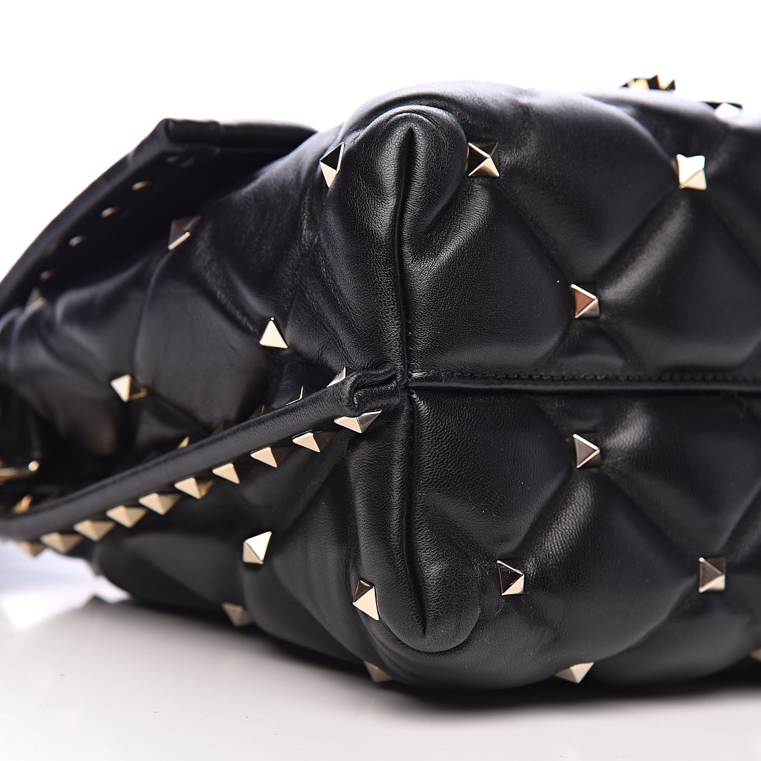 Valentino Garavani Lambskin VLTN Print Candystud Top Handle Bag Black 10 of 12