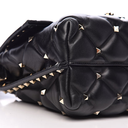 Valentino Garavani Lambskin VLTN Print Candystud Top Handle Bag Black 10 of 12