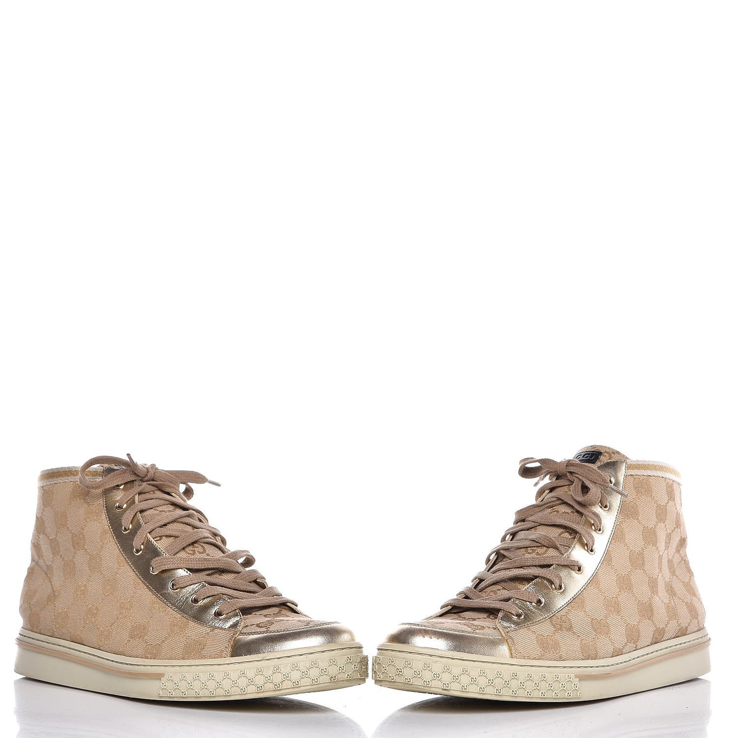 Monogram High Top Sneakers 39.5 Gold