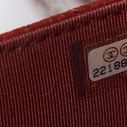 Chanel Caviar Quilted Wallet on Chain WOC Red 8 of 12