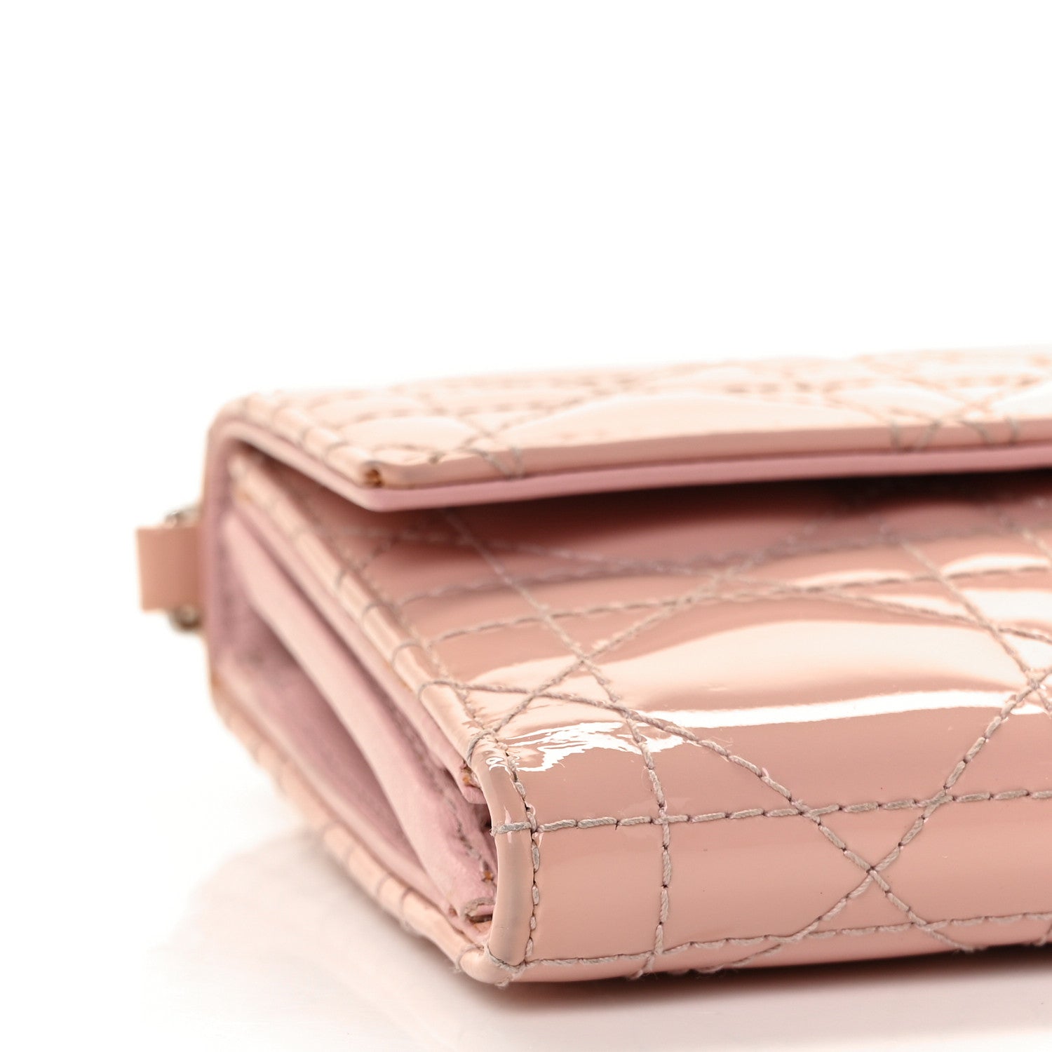 Christian Dior Patent Cannage Lady Dior Explorateur Wallet Pink 7 of 8