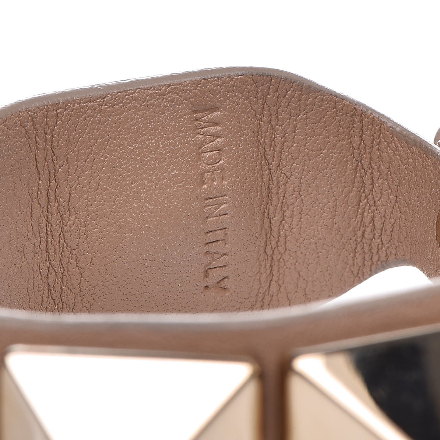 Calfskin Macro Rockstud Bracelet Tan