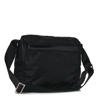 Prada Tessuto Nylon Single Buckle Messenger Bag Black 3 of 15