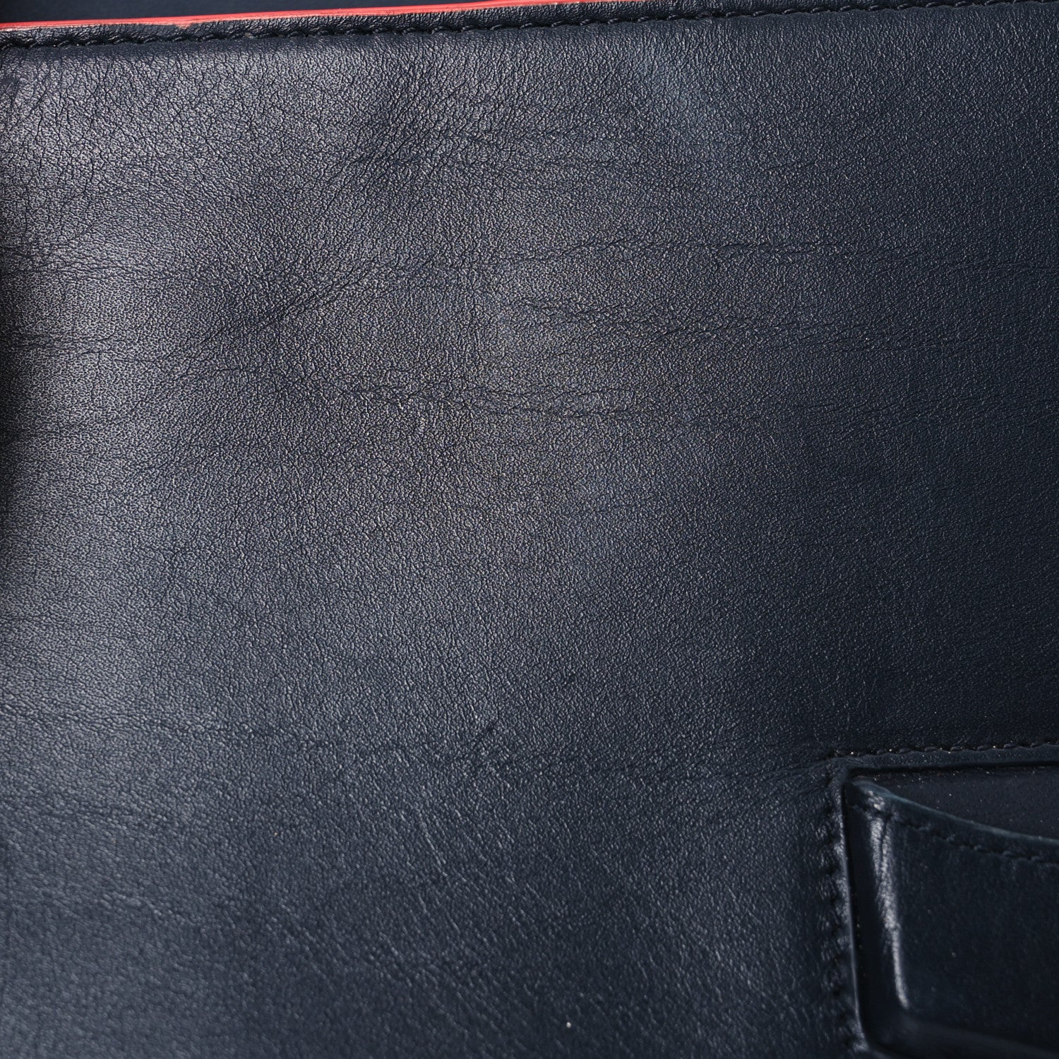 Celine Smooth Calfskin Trotteur Clutch Navy Blue Red 15 of 20