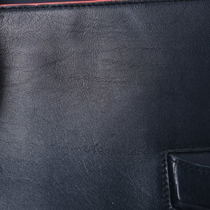 Celine Smooth Calfskin Trotteur Clutch Navy Blue Red 15 of 20
