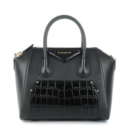 Givenchy Calfskin Crocodile Embossed Small Antigona Black 1 of 9