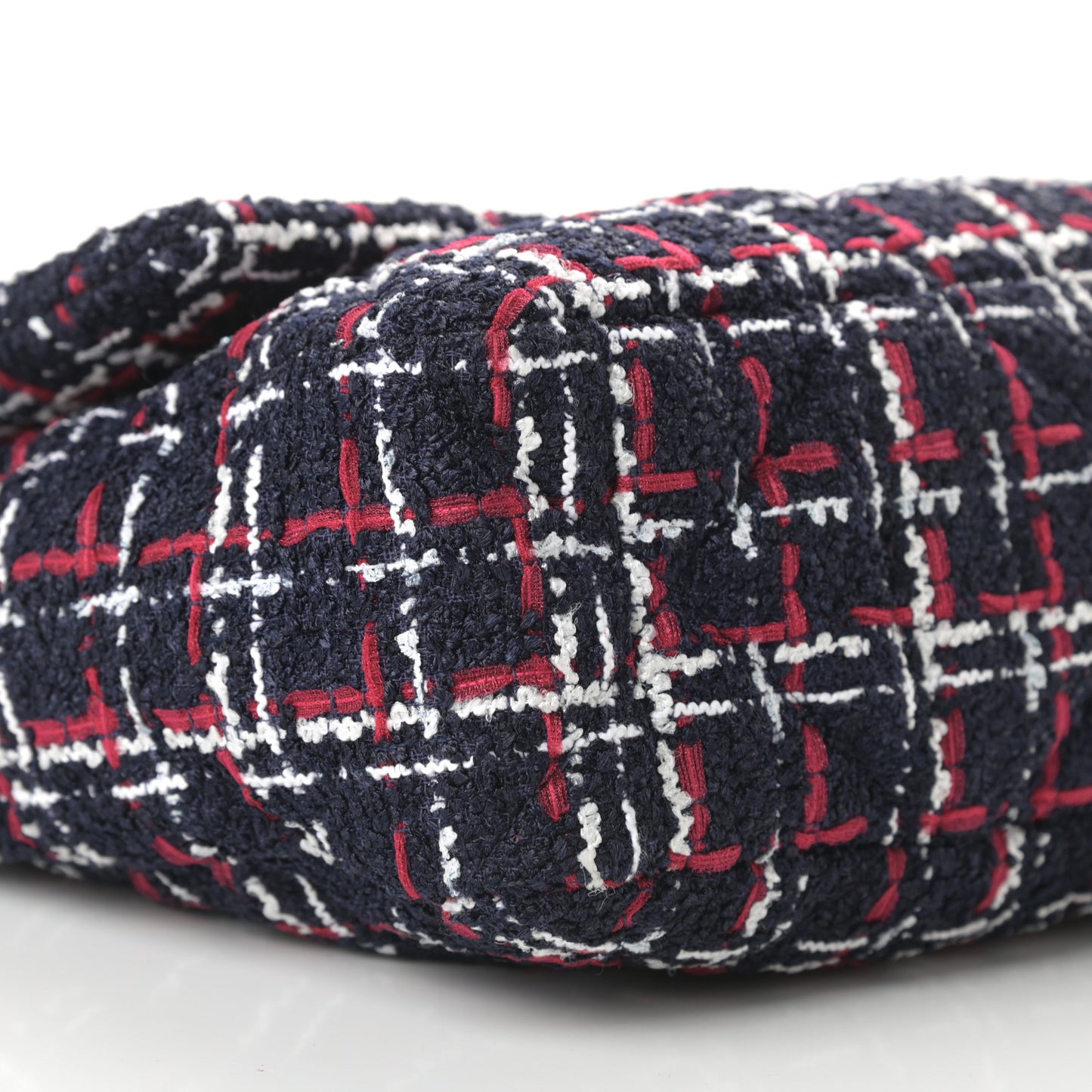 Tweed Quilted Large Chanel 19 Flap Navy Blue White Red