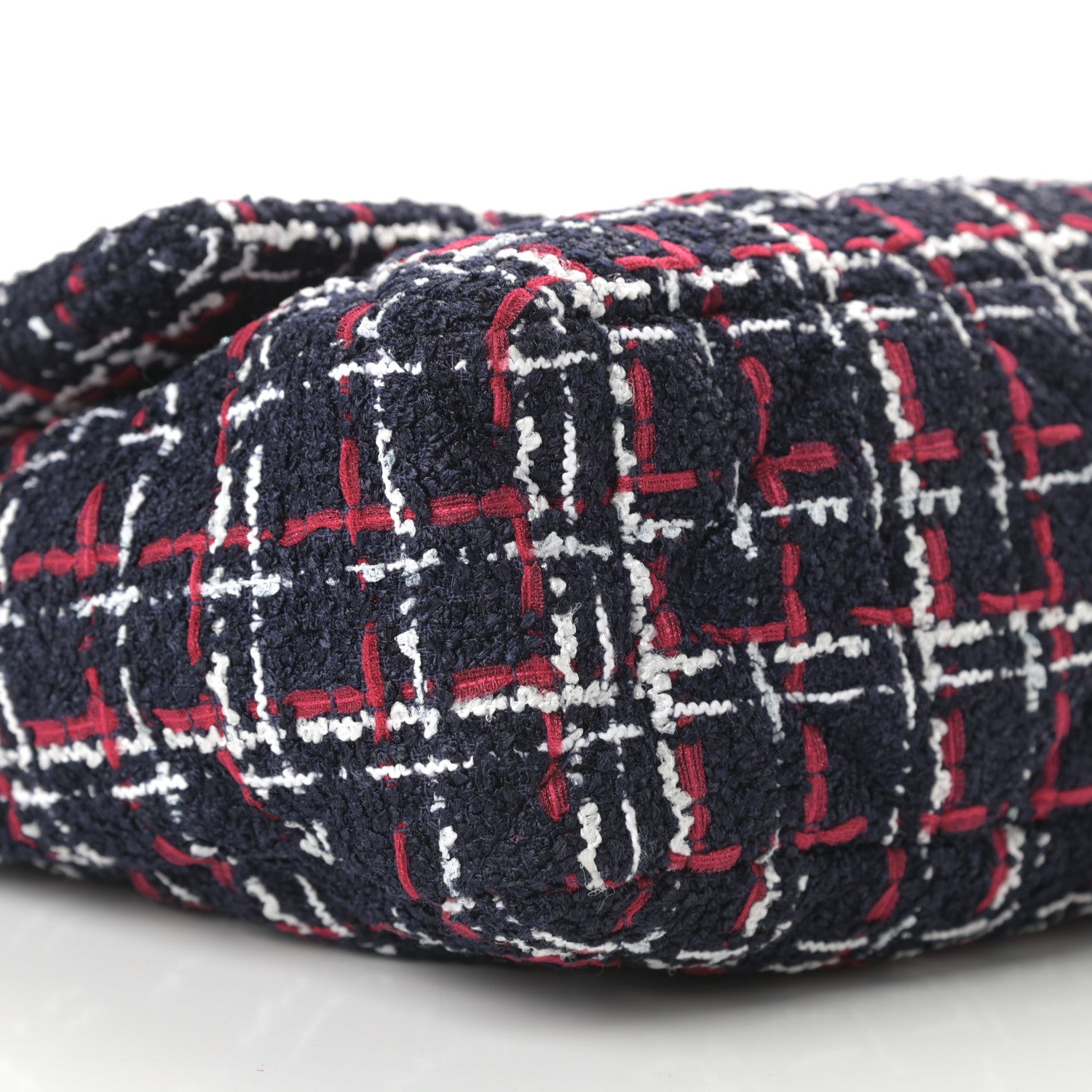 Chanel Tweed Quilted Large Chanel 19 Flap Navy Blue White Red 9 of 13