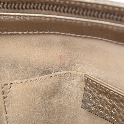 Gucci Metallic Pebbled Calfskin Small 1973 Top Handle Satchel Golden Beige 8 of 13