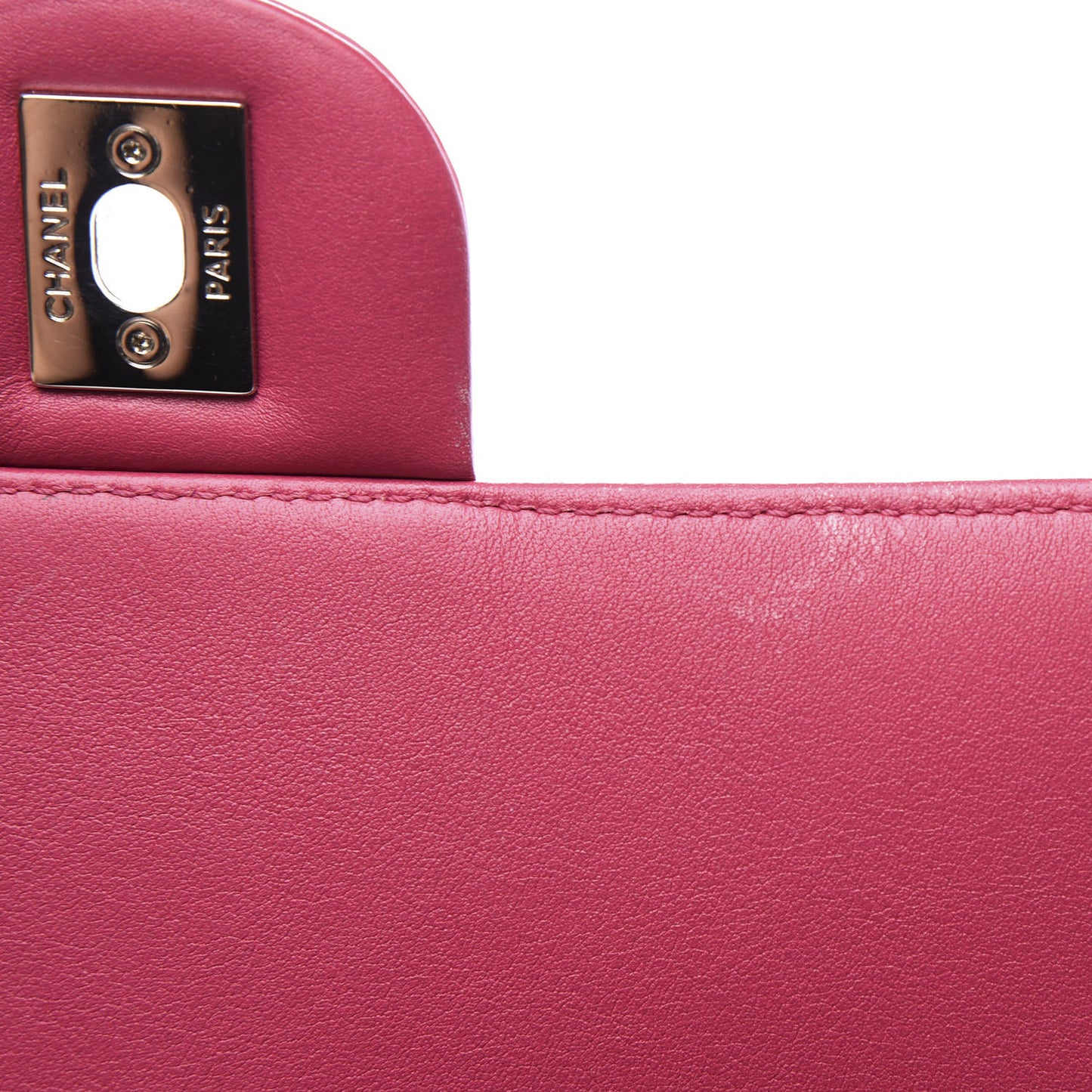 Patent Quilted Large Coco Shine Flap Pink