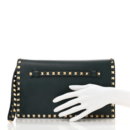 Valentino Garavani Nappa Rockstud Wristlet Clutch Jungle 2 of 10