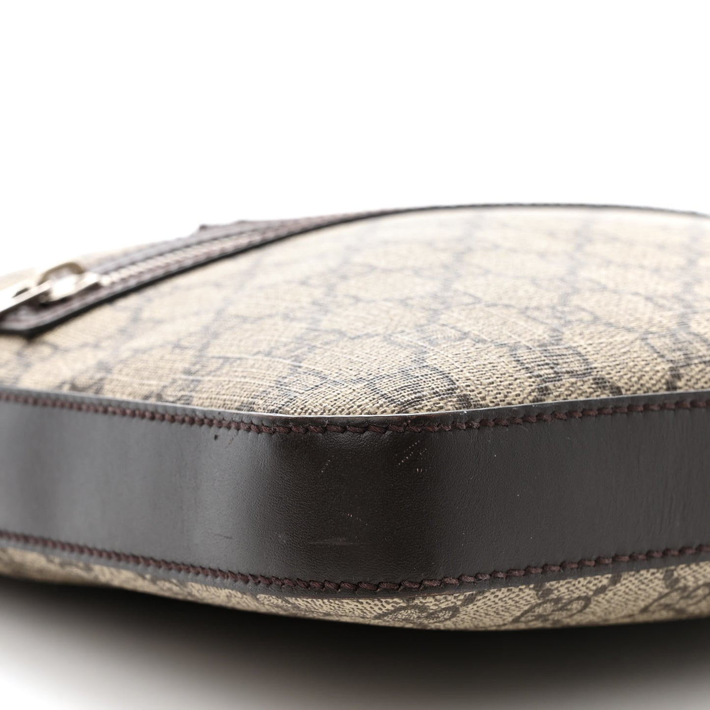 GG Supreme Monogram Selleria Calfskin Small Flat Messenger Bag Beige Ebony Cocoa Marrone Scuro