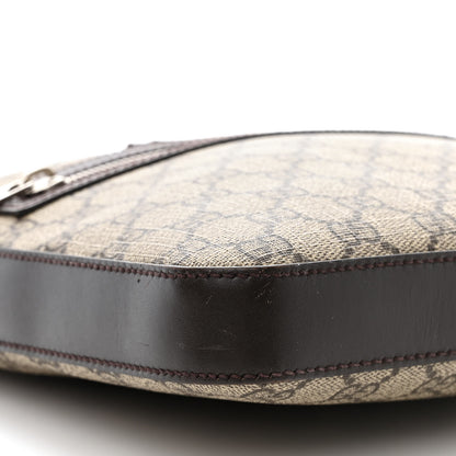 Gucci GG Supreme Monogram Selleria Calfskin Small Flat Messenger Bag Beige Ebony Cocoa Marrone Scuro 17 of 20