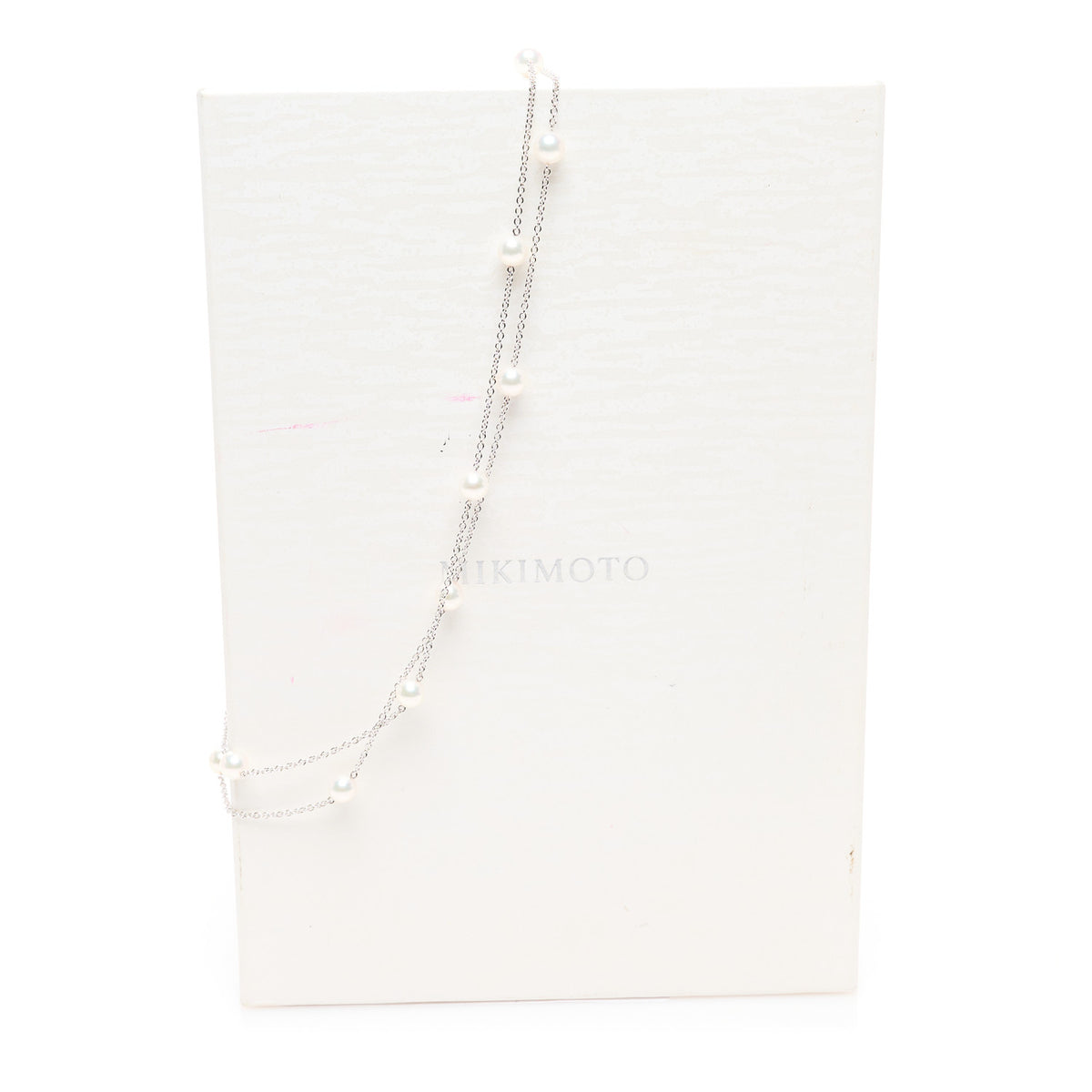 Mikimoto 18K White Gold Akoya Pearl 6-6.5mm Station Necklace 32" 6 of 6