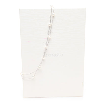 Mikimoto 18K White Gold Akoya Pearl 6-6.5mm Station Necklace 32" 6 of 6