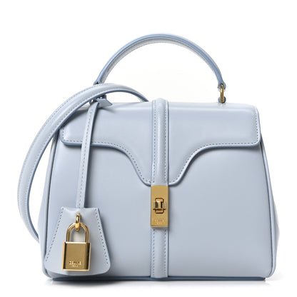 Celine Satinated Calfskin Mini 16 Top Handle Bag Pale Blue 1 of 13