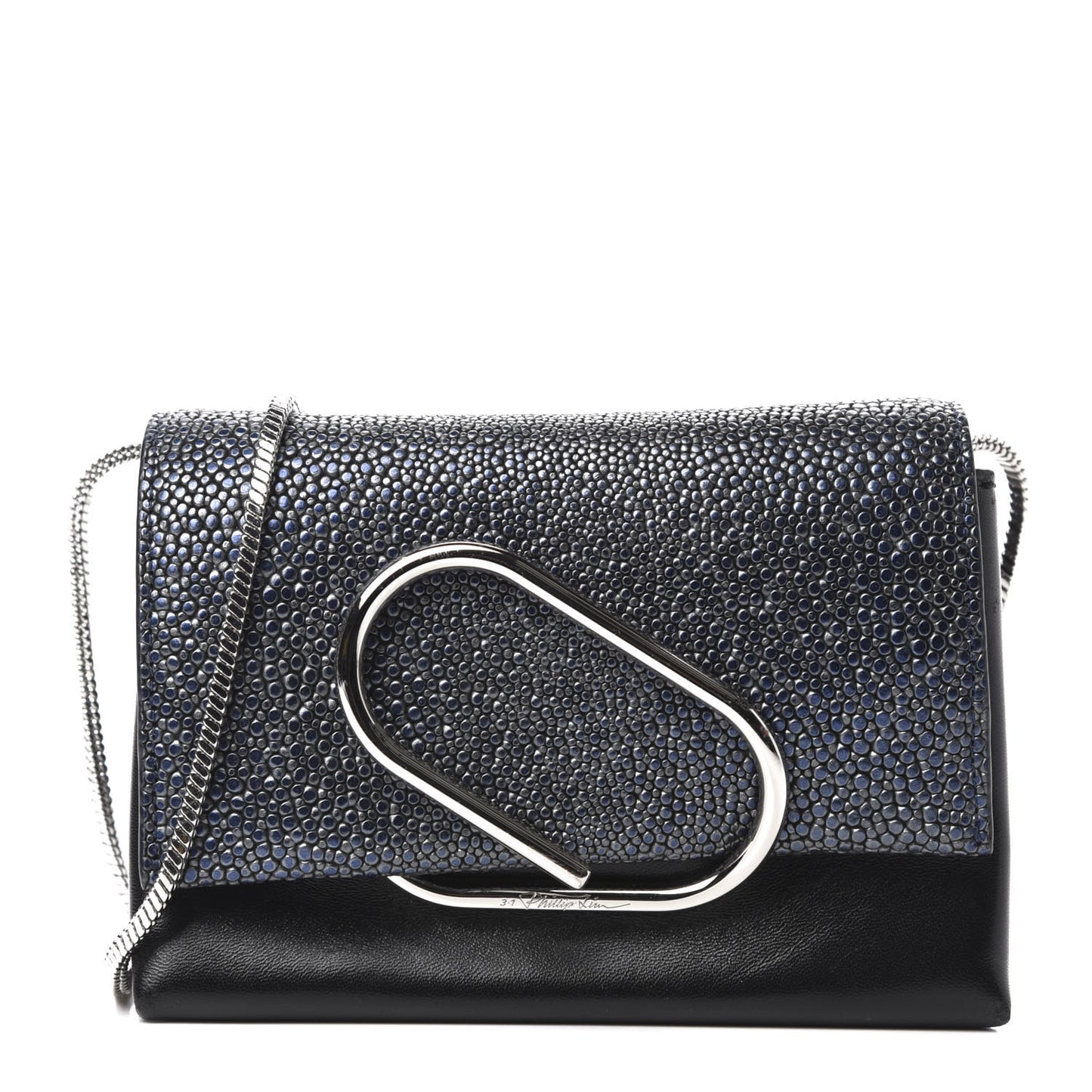 3.1 Calfskin Stingray Embossed Micro Alix Crossbody Bag Black