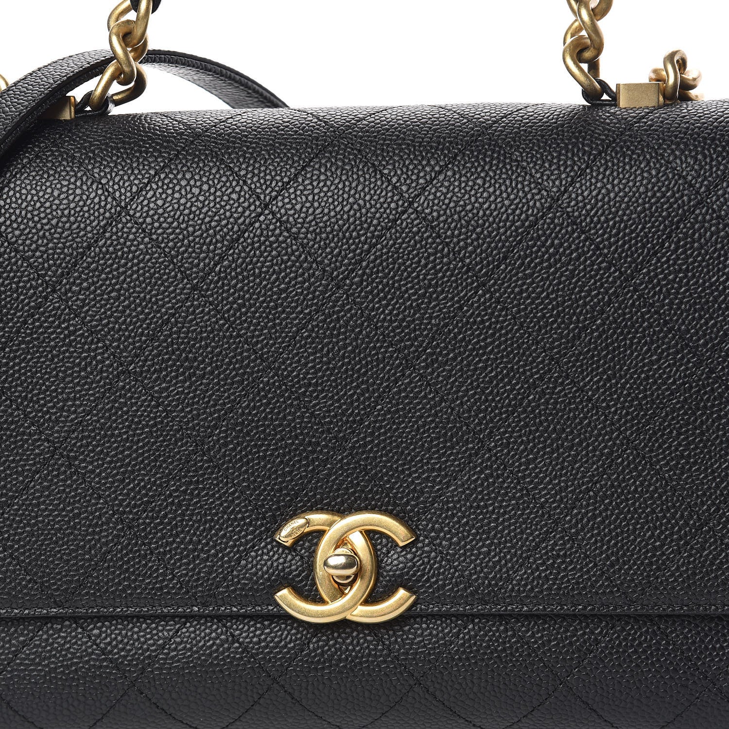 Chanel Grained Calfskin Stitched Flap Black 10 of 10
