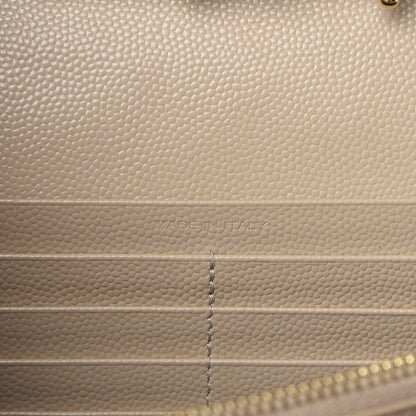Saint Laurent Grain De Poudre Matelasse Chevron Monogram Chain Wallet Nude Powder 7 of 13