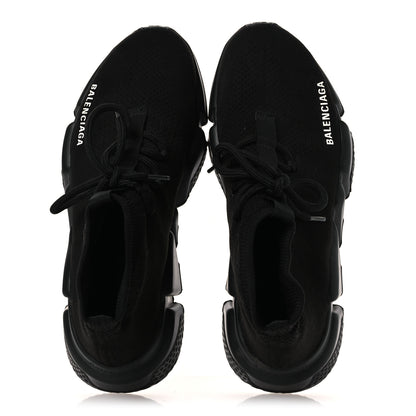 Balenciaga Recycled Knit Bi-Color Sole Womens Speed Lace Up Sneakers 38 Black White 2 of 12