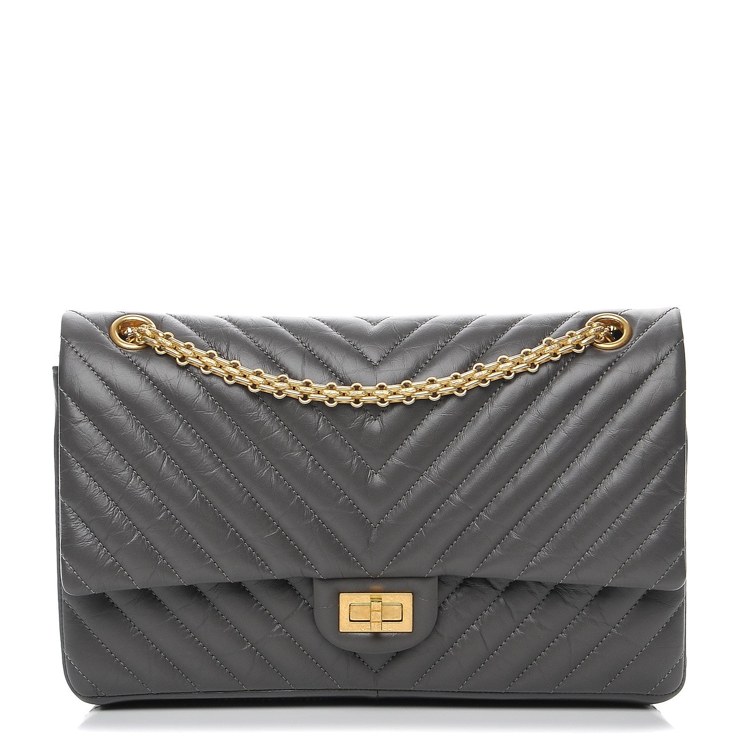 Chanel Aged Calfskin Chevron 2.55 Reissue 226 Dark Grey 1 of 8
