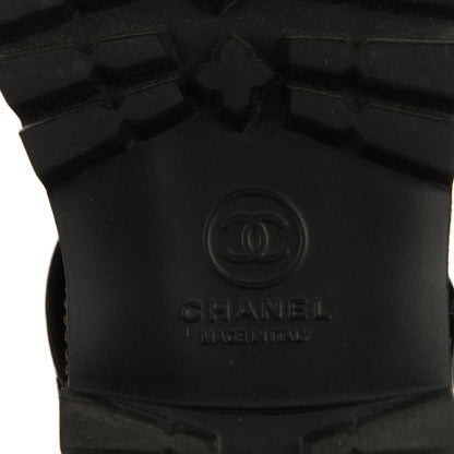Chanel Calfskin Quilted Biker Boots 40 Dark Brown 7 of 10